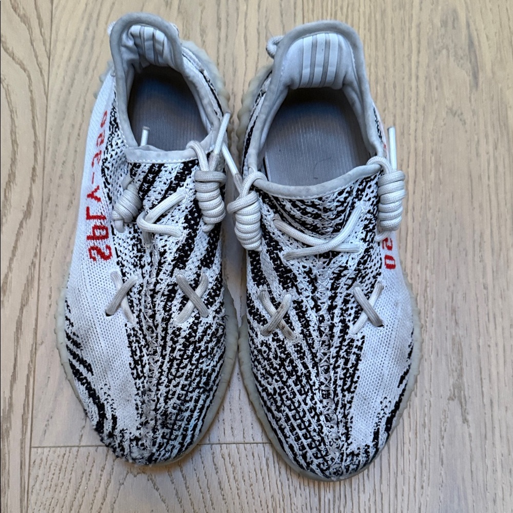 Yeezy Zebra Sneakers - White, Black, Red